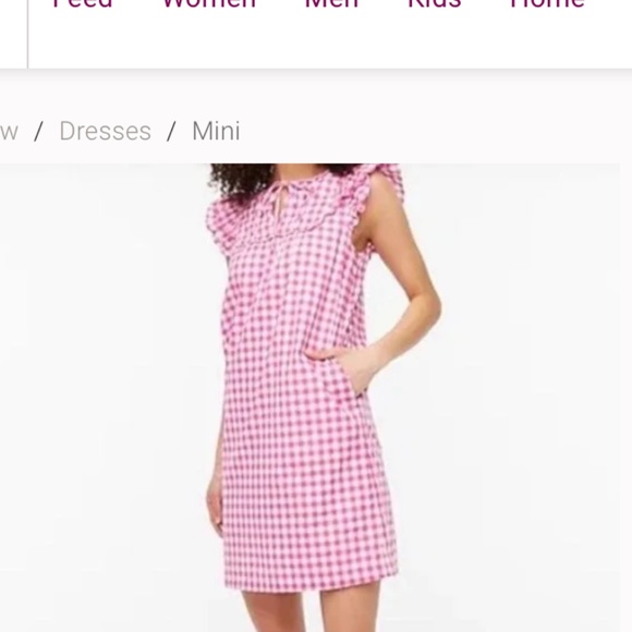 J. Crew Gingham flutter-sleeve mini dress size 14 NWT BG917 - Picture 2 of 4